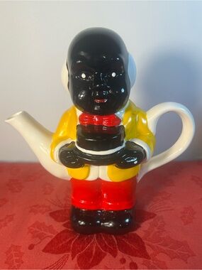 Ceramic Yellow and Red Figurine Teapot - Novelty Home Kitchen Accent
